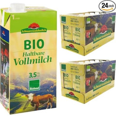 Black Forest Milk Low Fat H Milk 3.5% Fat, Durable Milk, 1 Litre Each, Pack of 24 pufai