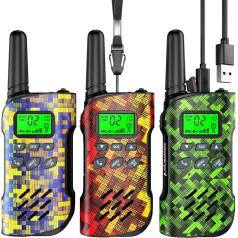 Walkie Talkie Children's Rechargeable 48 Hours Working Time, 8 Channels 2-Way Radio, Gifts for Boys Girls, Outdoor Hiking Camping, 3-12 Years Old Toy