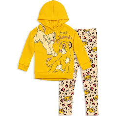 Disney Junior Fleece Pullover Hoodie and Leggings Outfit Set Toddler to Big Kids Sizes (12 Months - 14-16)