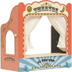 Le Toy Van - TV351 - Puppet Theatre for Children, from 3 Years, Wooden Puppet Theatre, Board Game, Role Play, Montessori, Environmentally Friendly FSC Wood, 52 x 30 x 55 cm
