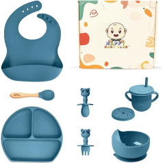 Silicone Baby Feeding Set - Complete Baby Crockery Set for Expecting Mother, New Parents, Gift Set for Family and Friends