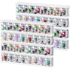 WINKINE Bitty Acrylic Case Compatible with Funko Bitty Pop Transparent Shelf with 32 Compartments for Countertop and Wall Mounted, Mini Collectible Case, Figure Holder, Stand, 2 Pack