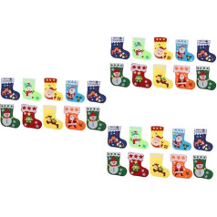 Toyvian 30 Sets Christmas Stocking DIY Craft and Sewing Kits for Children Christmas Craft Sets Christmas Stocking Made of Felt DIY Material Package Sock Toddler Not Woven