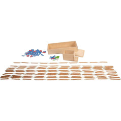 MontessoriPlus® Hundred Chain and Thousand Chain Golden Pearl Material, Learn Large Number Spaces Including Arrows & Storage