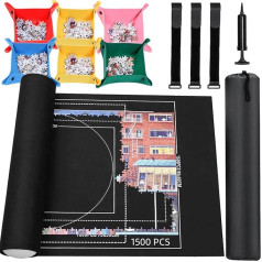 Jigsaw Puzzle Mat Roll Up - 1500 1000 500 Pieces Puzzle Mat, Black Roll Up Puzzles Mats Felt Save Trays for Sorting Table Board Clear Sheets, Frame Keeper Storage Accessories for Adults
