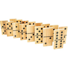TP Toys Giant Wooden Dominoes Outdoor Family Game for Kids Ages 3+ with 28 Hand-Crafted Premium Tiles for Indoor or Outdoor Play Made with FSC Wood
