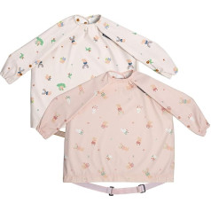 BIBaDO Long Sleeve Baby Bib for Babies and Toddlers 6-36 Months LED Weaning Bibs Easy Wipe Clean Soft and Waterproof, 2 Pack - Peppa Pig & George Pig
