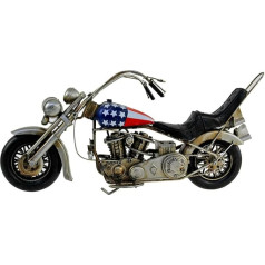 L&P LP42756 Figure | Vintage Blue Motorbike | 1 Piece - 32 x 17 x 14 cm Accessories, Multi-Coloured