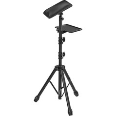 Tattoo Armrest Stand Tripod with Tray - ZHOOGE Foldable Tattoo Armrest Leg Rest Stand Adjustable Height and Tilt Black Leather Pad Professional Heavy Equipment for Tattoo Studio
