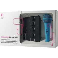 Lucky Voice 2.0 2022 Karaoke Machine & Microphone for Adults & Kids - Blue - 10,000 Songs Free Access - Portable Karaoke Kit: Connect to Phone, Tablet, Laptop