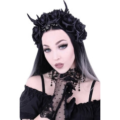 Restyle Gothic Princess Garland Nu Goth Roses Antlers Headband