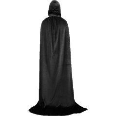 LOOPES Vampire Cape Black Long Medieval Cape Vampire Costume Cape Slytherin Cape with 10 Halloween Tattoo Mouth for Halloween Carnival Fancy Dress Women Men Adults Universal Size 170 cm