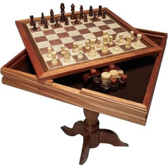VEVOR Wooden Chess Game 650 x 650 x 675 mm Chess Play Set, Desktop Chess Board Games with Chess Pieces, Chess Set for Party Family Activities, Travel Chess, Children, Chess Board