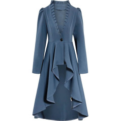 Gothic Clothing Women's Elegant Rockabilly Dress Vintage Tailcoat Steampunk Costume Festive Petticoat Pleated Skirt Cosplay Medieval Dress A029