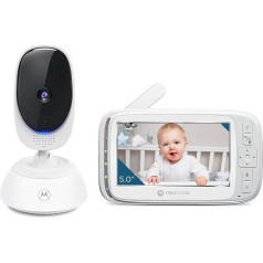 Motorola Nursery VM75 Baby Surveillance Camera - Baby Monitor with 5 Inch Parent Unit - Baby Camera with Night Vision, Digital Zoom, Two-Way Communication and Lullabies