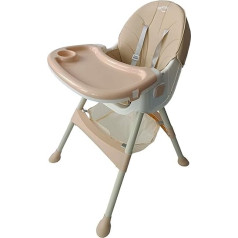 BDW - 4-in-1 Baby Chair - High Chair Baby - from 6 Months - Children's Chair with Footrest, Strap, Table - Children's Chair - High Chair Baby with Reclining Function, Folding Baby Chair - Beige