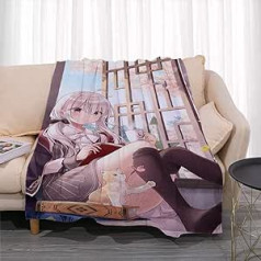 Anime Character Blanket Wandering Witch: The Journey of Elaina Irena Drinking Coffee with 3D Print Pattern Travel Blanket for Boys Girls Adults (Color : Flannel, Size : 150x200cm)