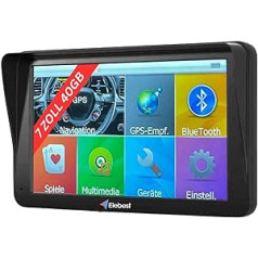 Elebest City 70A Navigation for Car 2024, 7 Inch (17.8 cm) Display GPS Navigation for Car, Motorhome, 40GB Memory, Hands-Free Kit, Bluetooth, Lifetime Free Map Update