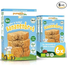 Pumpkin Organics Organic Banana Bread (Pack of 6) - Baking Mix for Children (3+ Years) and Adults for Quick Preparation - Child-friendly Baking Set without Additives for Family Baking Fun