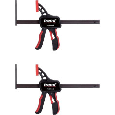 Trend 1 Pair Universal Quick Release Rail Clamps for Bench Mounted Pocket Hole Templates and Saw Rails PH/CLAMP/QR