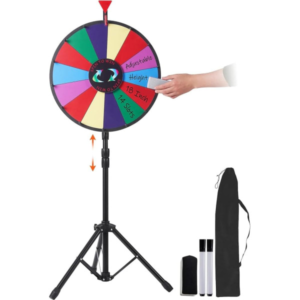 ‎Vevor VEVOR 46 cm Wheel of Fortune Toy, Colour Wheel Games for Lottery Games, Word Games, 18 Inch Wheel of Fortune for Turning, Acrylic Plate with PVC Foam, 54 x 54 x 11 cm Price Wheel Lucky Wheel with