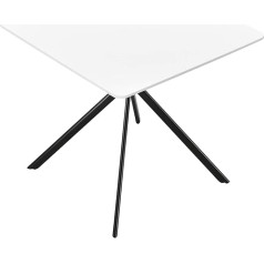 [En.casa] Dining Table, White, 78 x 78 x 75 cm, Kitchen Table, Dining Room Table, Meeting Table, Conference Table