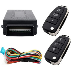 Riloer Car Theft Alarm System, 60-100 Meters Localised Remote Alarm with Control Box + 2 Spare Remote Controls for Central Locking