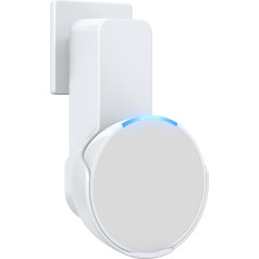 Maxonar Wall Mount for Ech0 PoP, Space-Saving Bracket for Ech0 PoP Socket Holder, Integrated Cable Management, No Drilling Required, Suitable for Living Room, Kitchen, Bedroom, Bathroom, White