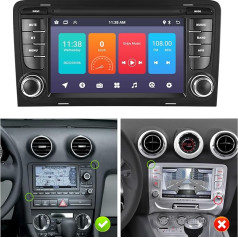 CAMECHO Android 13 Car Radio for Audi A3 8P/8P1 S3 RS3 Sportback with Navigation System, 7 Inch Car Radio Touch Display with WiFi MirrorLink FM RDS Bluetooth and USB EQ Canbus