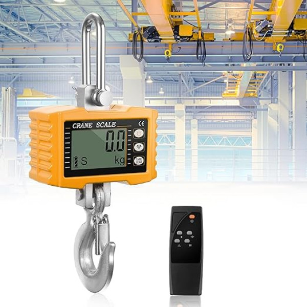 KKTECT Crane Scales 1000 kg / 2000 lb Industrial Hanging Scales High Performance Rechargeable Super Clear Digital Crane Scale with Remote Control 1T High Precision Electronic Hanging Scales