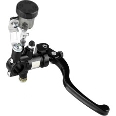 KIMISS CNC Aluminium Universal 7/8 Inch 22 mm Left Motorcycle Hydraulic Clutch Lever Master Brake Cylinder Straight Push Brake Pump (Black)