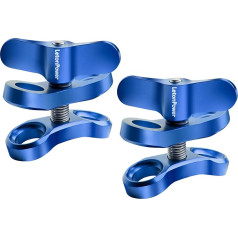 LetonPower 1 Inch Aluminium Ball Clamp for Underwater Diving Light Arm Tray System, 360° Clip Adapter Bracket for Action Camera Torch Arm System, Photography Diving Camera (2 Pieces)