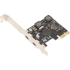 Bewinner PCI E Type C Expansion Card, 2 Ports 5Gbps USB C PCI Express Controller Card with Independent Stabilization Capacitor, Protection Protection for PC Motherboard