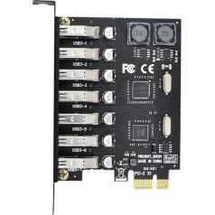 CY PCI-E to USB 3.0 HUB PCI Express Expansion Adapter with 7 Ports 5Gbps for Motherboard