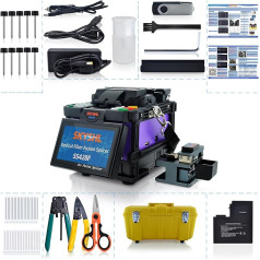 SKYSHL Core Alignment Fibre Splicer (with 10 x Electrodes and Car Charger) Cable Fibre Splicing Device Optical Fibre Splicing Fusion Splicer Fibre Splicer (SS428F-511)