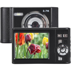 48M Digital Camera, HD 1080P Camera, Digital Point and Shoot Camera with 8x Zoom, Compact Small Camera for Boys, Girls, Teenagers, Students, Auto Focus, (Black)
