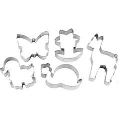 Dr. Oetker 1064 Woodland Wonder 5-Piece Cookie Cutter, Stainless Steel, Silver, 6 x 4 x 1.5 cm, 5 Units