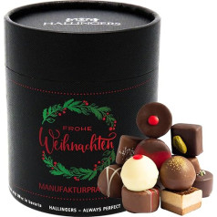 Hallingers Merry Christmas XXL – Manufacture Chocolates Gift Handmade without Alcohol from Fine Cocoa Chocolate (Tin) – Gift in Summer & as a Perfect Barbecue Gift | Congratulations Thank You New Home