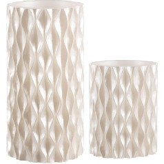 Pauleen Cosy Pearl Candle 48119 Wax Candle with Battery with Timer Function 6H Timer LED Candle Set of 2