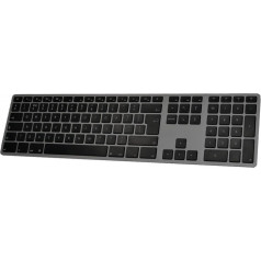 Alumīnija tastatūra mac bluetooth backlit pelēka