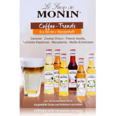 1 x Monin Mini Coffee Set 6X 5 cl Vanilla, Hazelnut, White Chocolate Macadamia Cookie