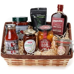 Gift for Men, Gift Basket / Gift Basket BBQ Meister: German Delicatessen for Grilling; Barbecue Sauce, Homemade Mustard, Ketchup, Chocolate Salt | Gifts for Men, for Man, for Boss, Farewell,