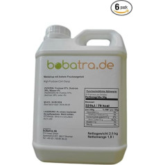 bobatra.de - Drinks Syrup 6 x 2.5 kg for Bubble Tea, Cocktails, Slush and Other Drinks in Various Variations MDH 24.05.2024 (Fructose)