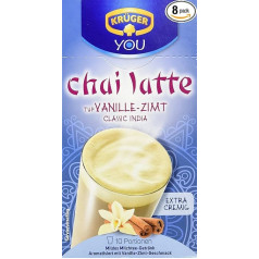 Krüger Chai Latte Vanilla Cinnamon Milk Tea Drink, Pack of 8 (8 x 250 g)