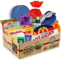 Ostpaket cult products, small with 12 typical products of the DDR gift idea, specialities, Intershop East Products gift set