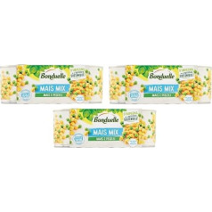 3 x Bonduelle Maize Mix Corn e Piselli Sweet and Crispy Corn with Peas (3 x 170 g)
