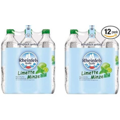 12 Bottles Rheinfels Quelle Lime Mint Mineral Water 750 ml Includes Disposable Deposit