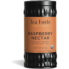 Tea Forté Raspberry Nectar | Organic Raspberry Mass Infusion | Capacity 110g | 35 to 50 Cups | Reusable Tin