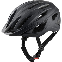 ALPINA Parana Lightweight Individually Adjustable Touring Bicycle Helmet with Fly Net for Adults, Matte Black, 51-56 cm