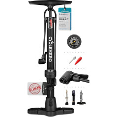 Bicycle Pump All Valves Test Very Good - Powerful Bicycle Pump Air - Bicycle Air Pump French Valve - Air Pump Bicycle Floor Pump with Pressure Gauge - Floor Pump